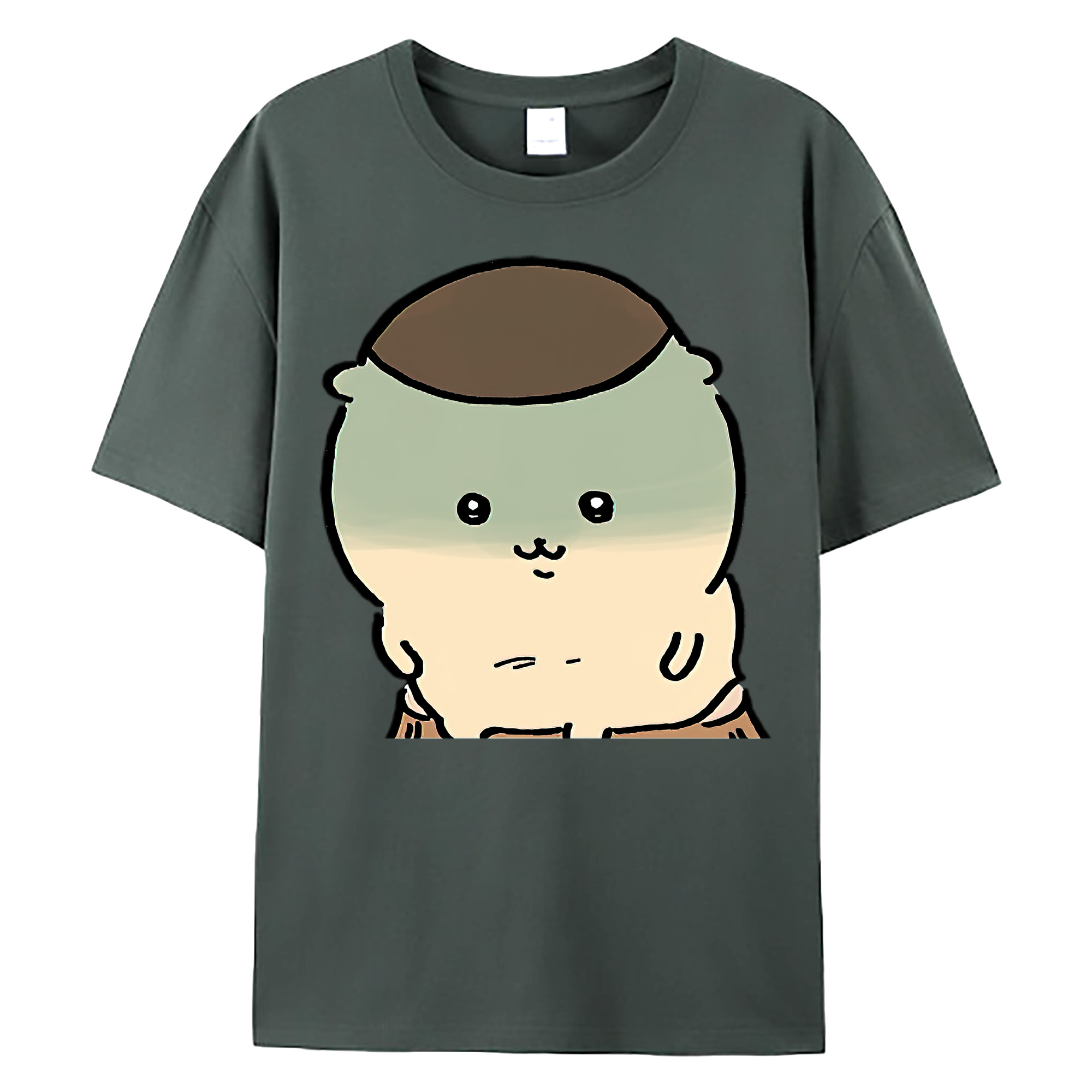 （画像用） ちいかわ くりまんじゅう Chii-kawa kuri manjū 綿100％ メンズ半袖Tシャツ｜肌触りやわらか＆通気性